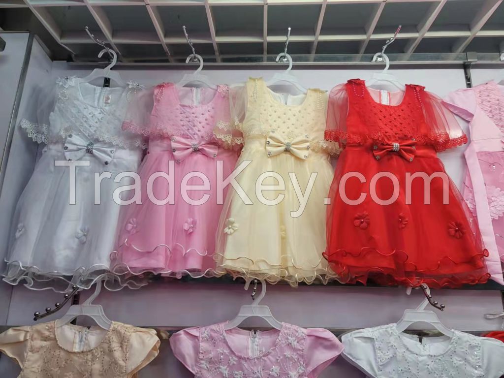 Embrodiery Lace Equin Tops Tulle Flower Girls Dress for Girls