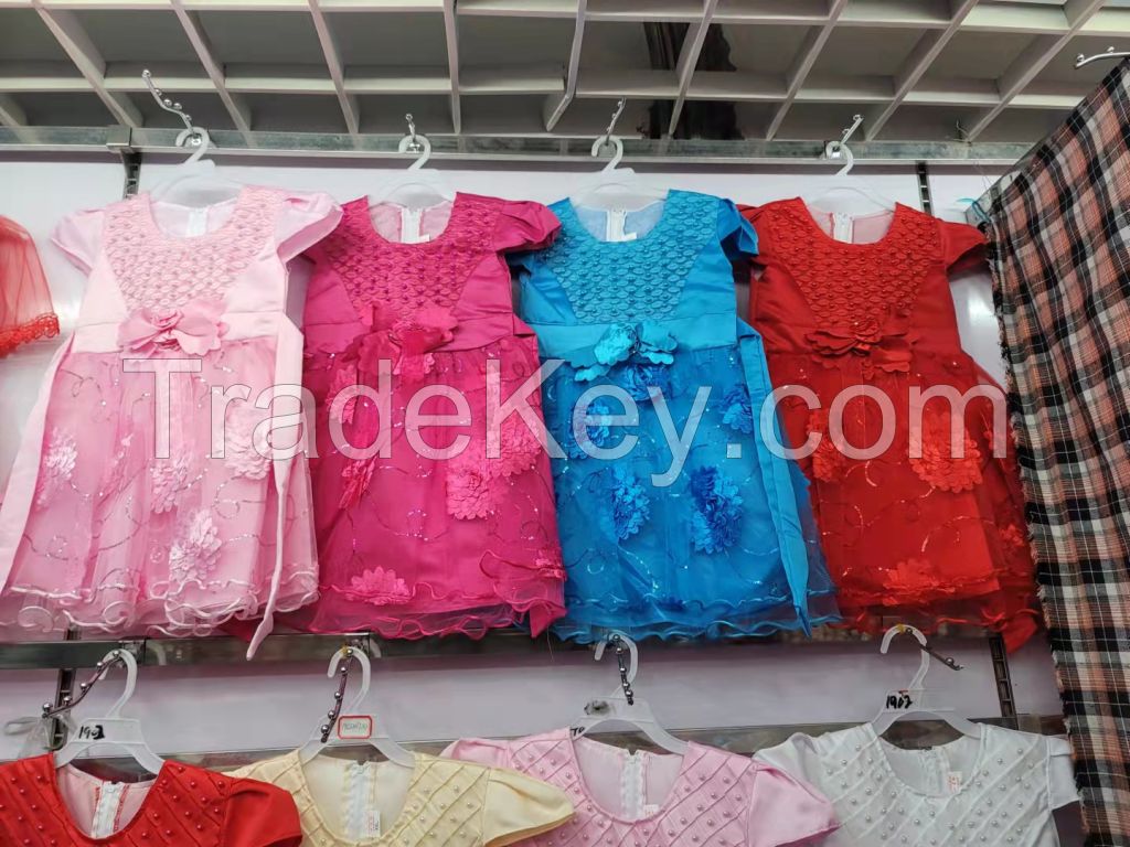 Embrodiery Lace Equin Tops Tulle Flower Girls Dress for Girls