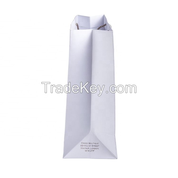 New Custom Size Logo Design Clothing Packing Garment Paper Bag White P