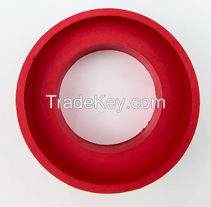 Red sponge rubber gasket seal for toilet tank to bowl