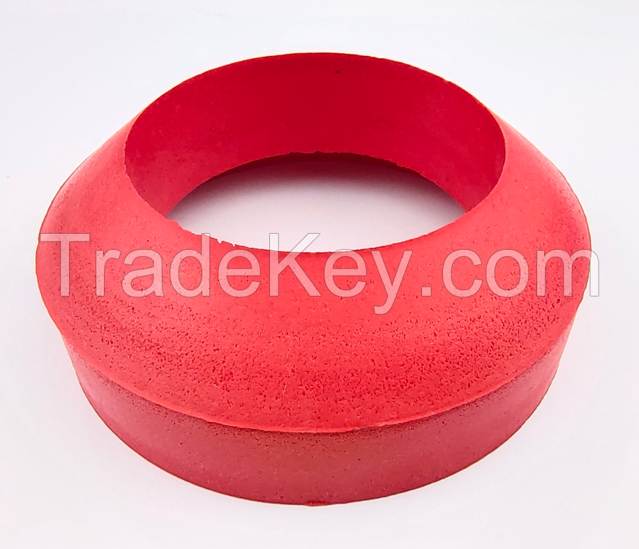 Red sponge rubber gasket seal for toilet tank to bowl