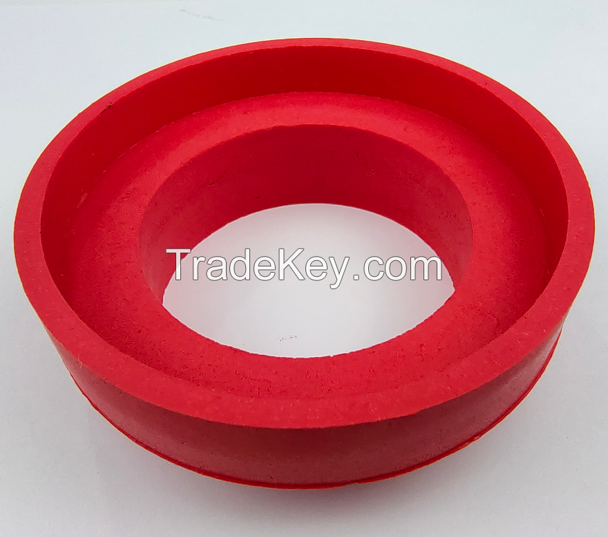 Red sponge rubber gasket seal for toilet tank to bowl