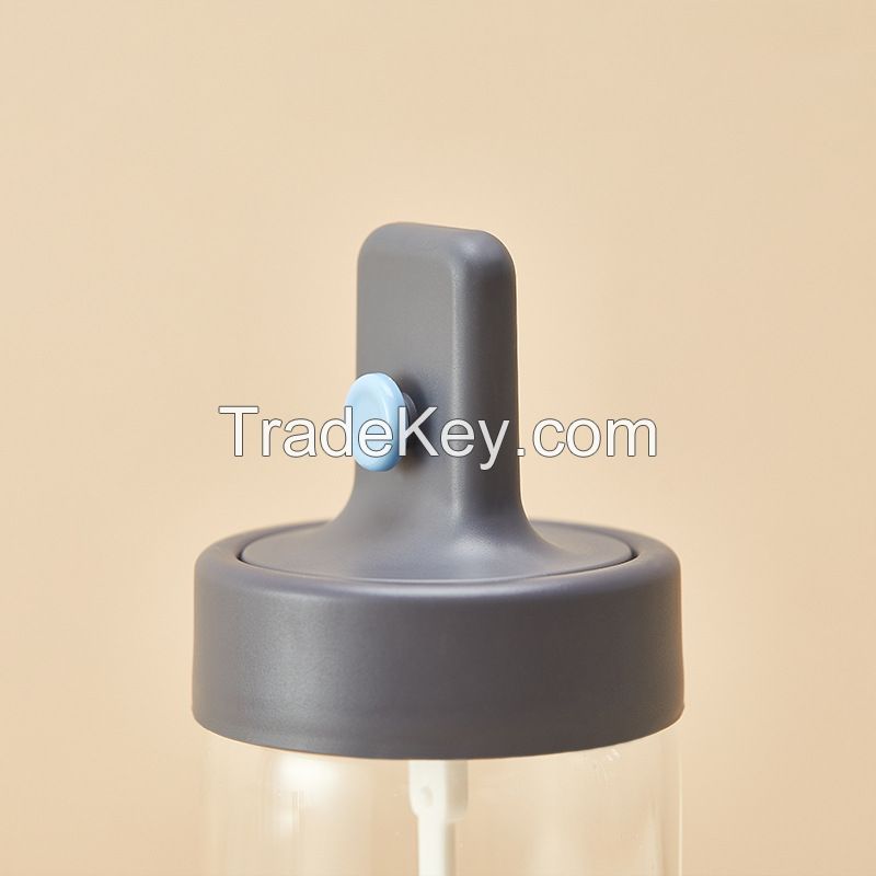 Small Glass Sugar Bowl with Lid and Spoon Dispenser Salt Containers pepper holder Jar for Home and Kitchenï¼�260mlï¼�