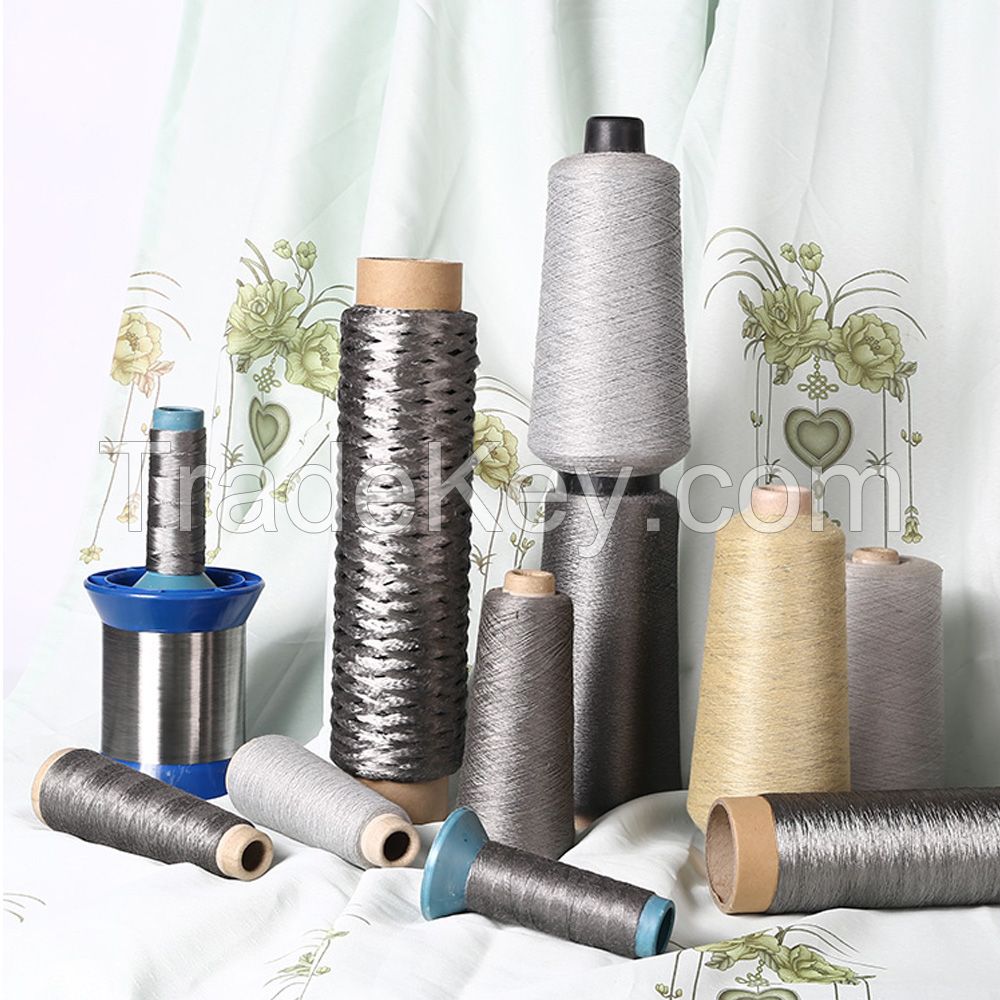 Textile Blended Yarn Temperature Heat Resistance Conductive Stainless Steel Electrically Sewing Thread