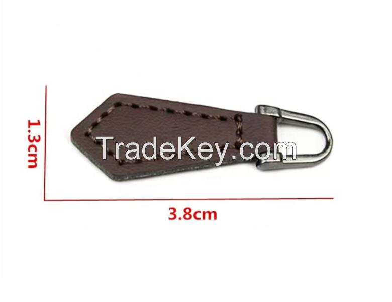 Wholesale Custom Logo Leather Zipper Puller Leather Zipper For Garment