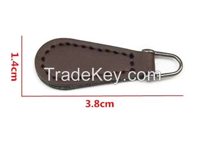 Wholesale Custom Logo Leather Zipper Puller Leather Zipper For Garment