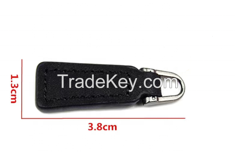 Wholesale Custom Logo Leather Zipper Puller Leather Zipper For Garment