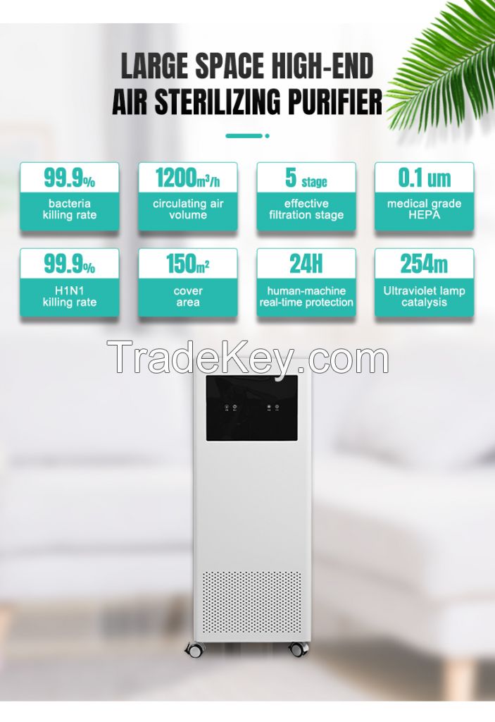 Portable HEPA purifier can kill 99.9% of viruses in the air and is suitable for hospital meeting rooms and shopping malls  