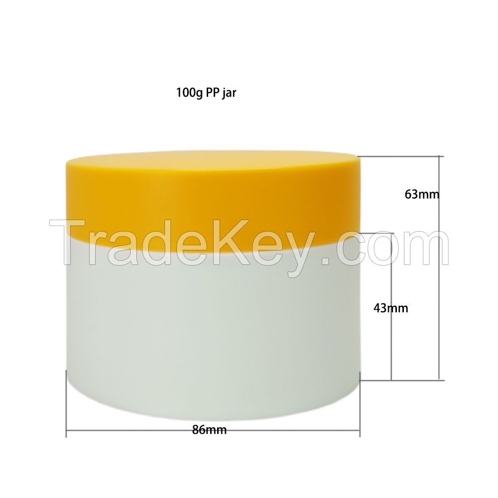 plastic cosmetic jars 100g pp cream containers