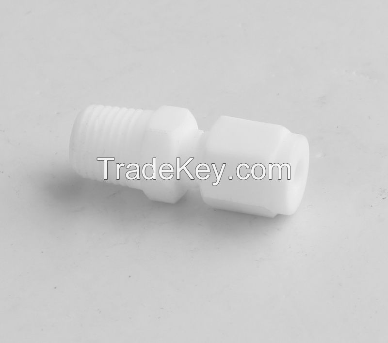 teflon male connector, PTFE 1/4NPT male fitting