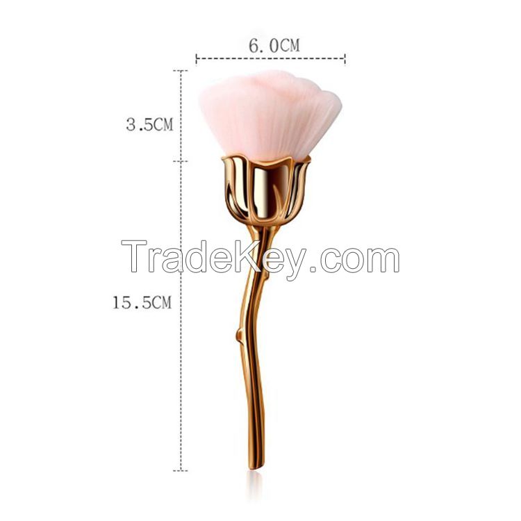 1 rose flower-shaped makeup brush set, ladies foundation brush, luxury