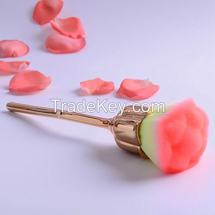 1 rose flower-shaped makeup brush set, ladies foundation brush, luxury