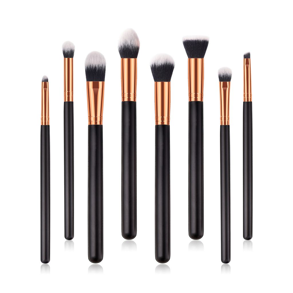 Wholesale Professional Synthetic Hair Makeup Brushes Kit Private Lable Custom Logo 14Pcs Black Rose Gold Makeup Brush Set