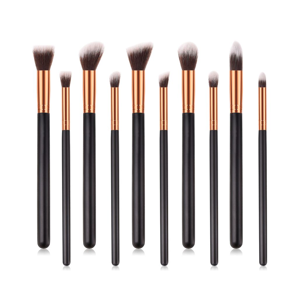 Wholesale Professional Synthetic Hair Makeup Brushes Kit Private Lable Custom Logo 14Pcs Black Rose Gold Makeup Brush Set