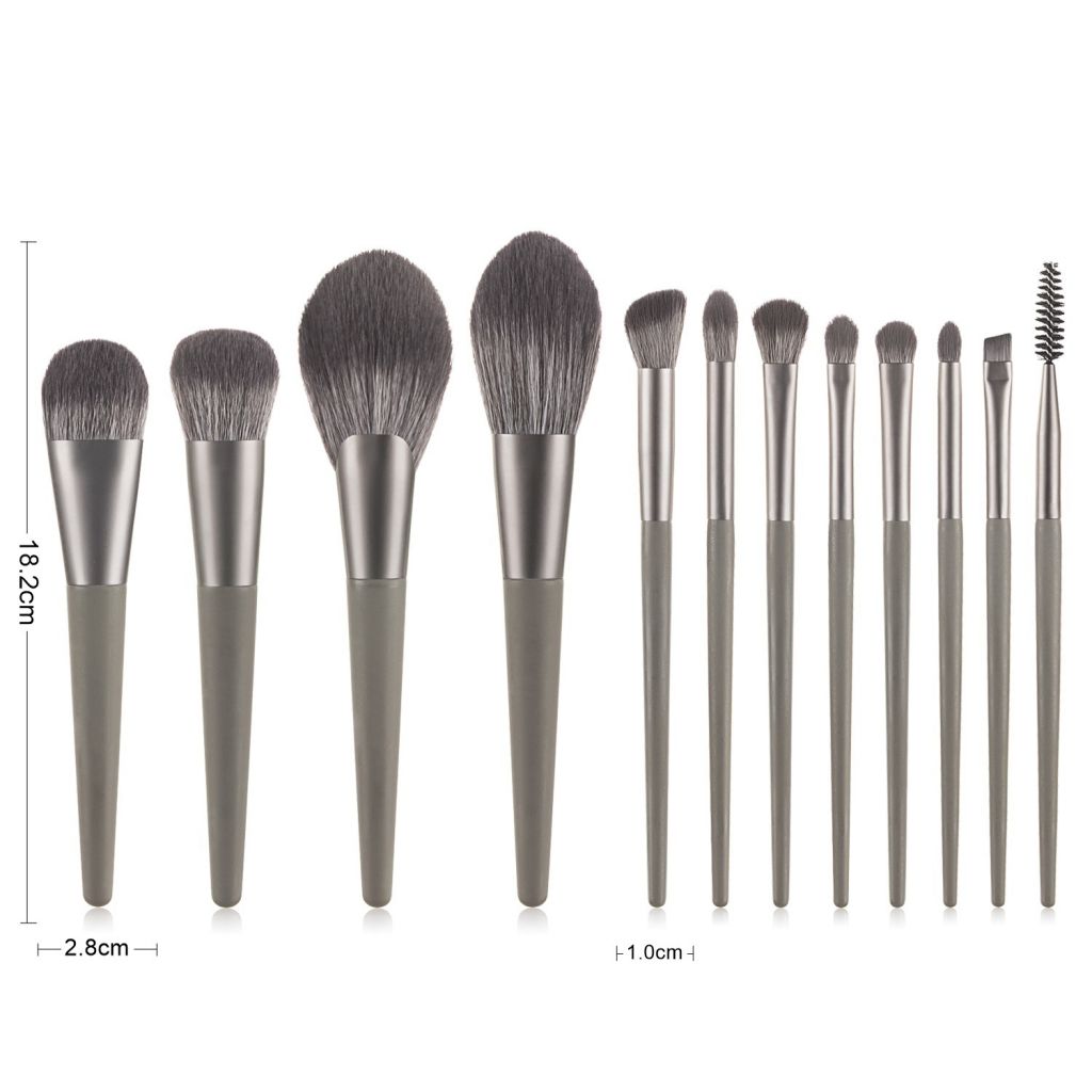 2020 wholesale 12pcs natural hair synthetic hair makeup brush set private label