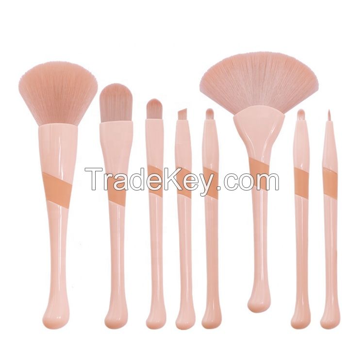 Private Label Cosmetics Makeup 8pcs Make Up Brushes Pink brush Set Contouring Brush