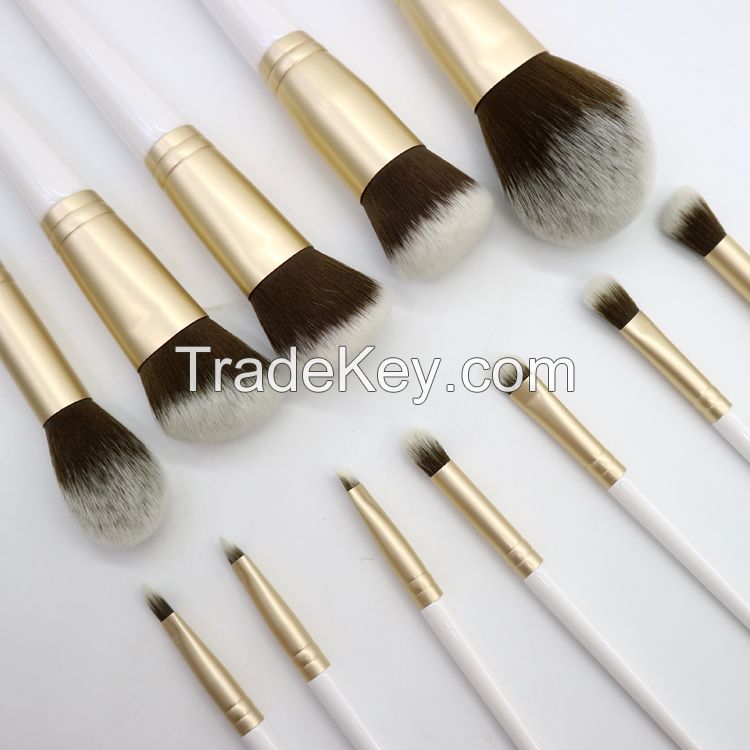 Peal White Series high quality makeup brushes 12 set of brushes