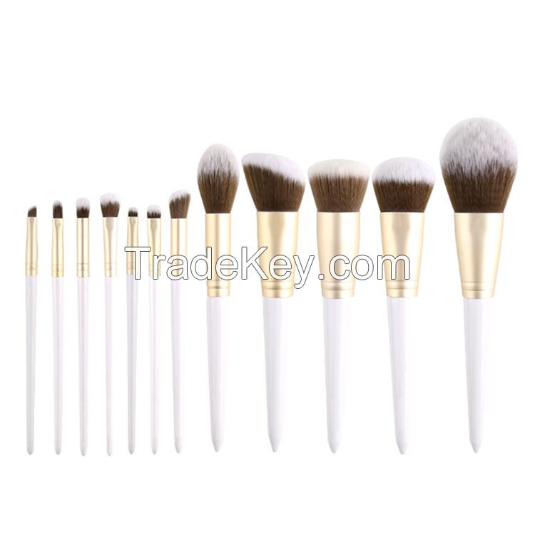 Peal White Series high quality makeup brushes 12 set of brushes