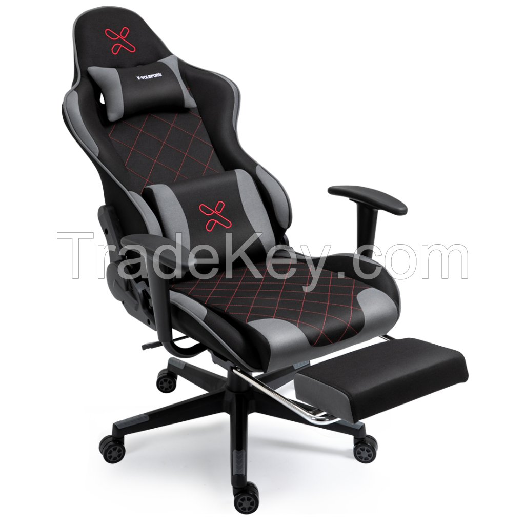 Wholesale Modern Luxury Ergonomic Computer Chaise Cadeira Gamer Armchair White and Black Gaming Chair Throne with Footrest