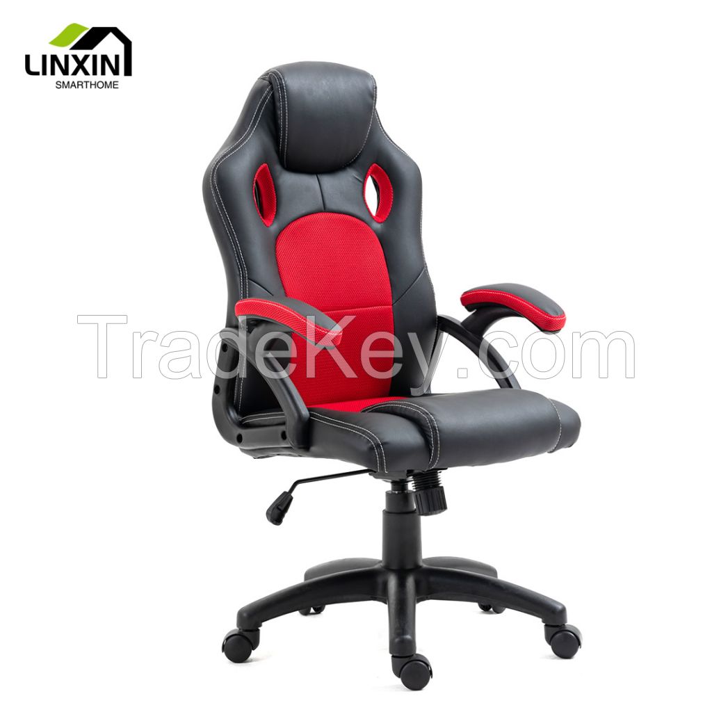 High Quality Ergonomic Comfortable Executive Manager Home Office Leather and Mesh Height Adjustable Swivel Office Chair