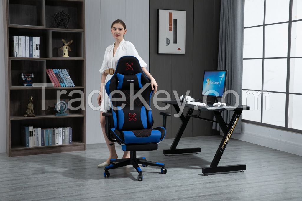 Wholesale Modern Luxury Ergonomic Computer Chaise Cadeira Gamer Armchair White and Black Gaming Chair Throne with Footrest