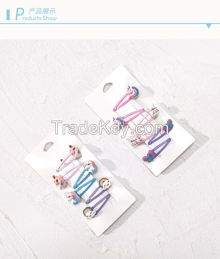 B-PHNE toddlers cartoon rainbow hair pins