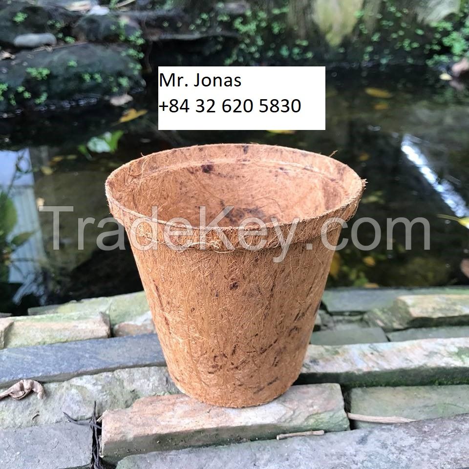 Eco-Friendly Coconut Fiber Pots Coir Pot From Coconut Fiber Best Quality For Export From Vietnam