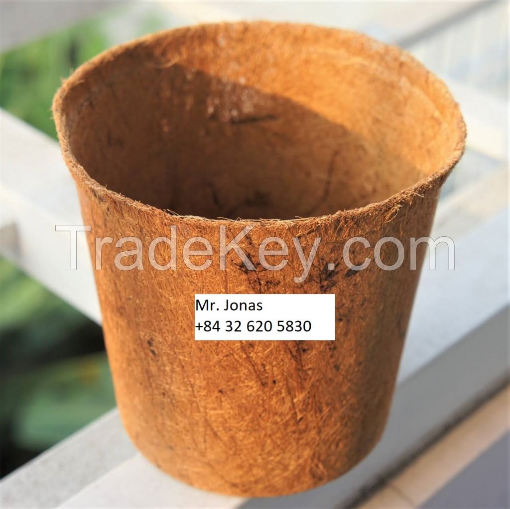 Eco-Friendly Coconut Fiber Pots Coir Pot From Coconut Fiber Best Quality For Export From Vietnam