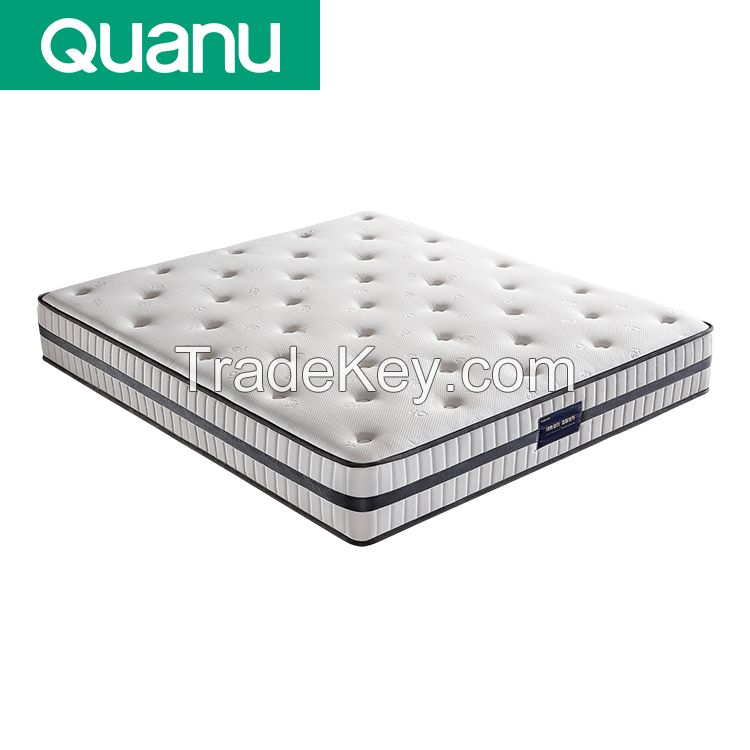 Quanu 105199 Anti-mite latex high quality mattresses zone pocket spring bed mattress