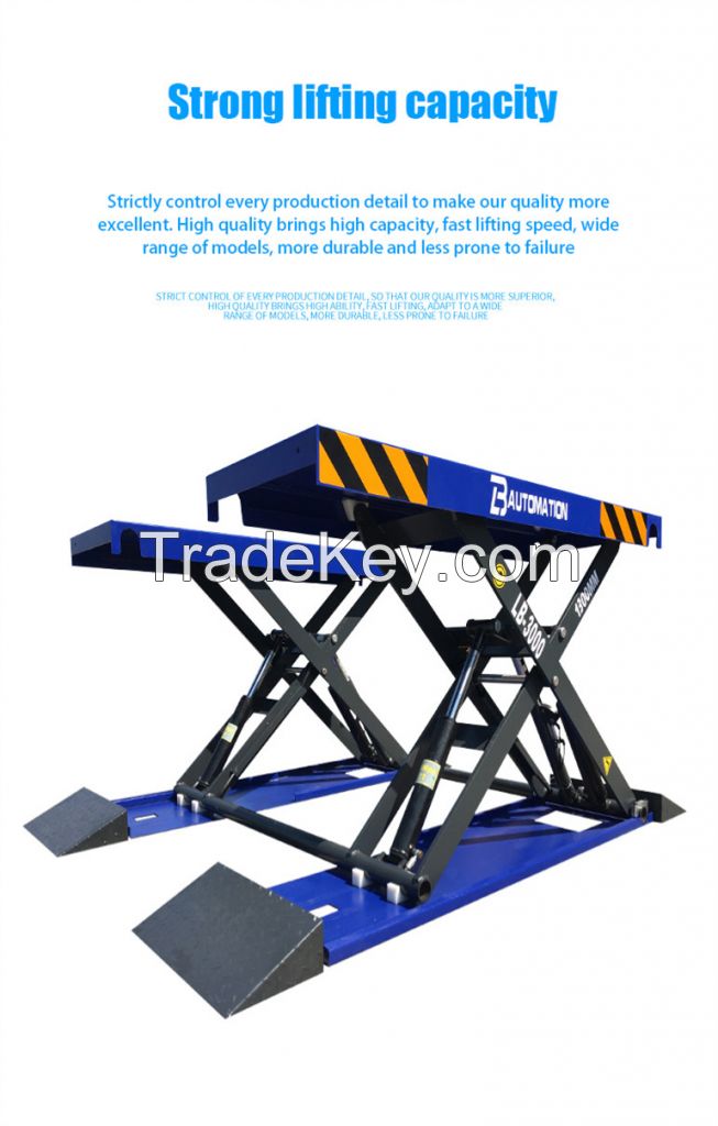 4 Tons Ce Certification and Customized  Scissor Lift Opposite Support 4 Cylinders Car Hoist 