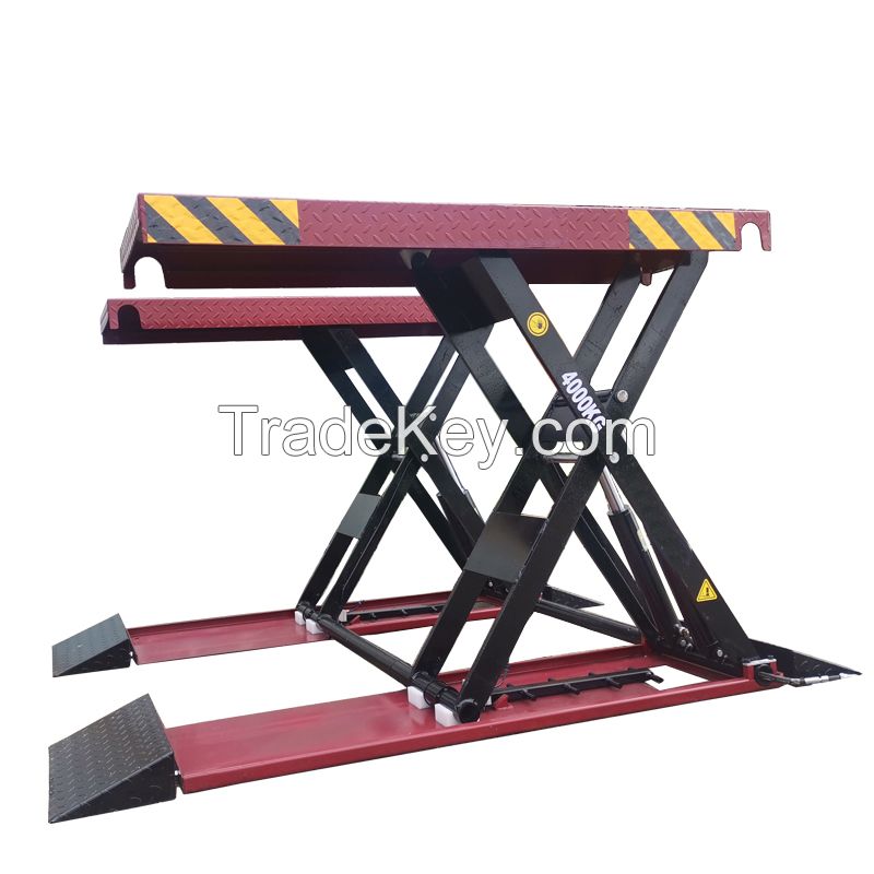 5000 KG 4 Hydraulic Cylinders  Scissor  Car Lift automotive equipment