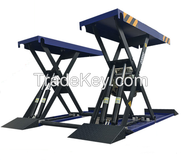 5Tons  Middle Rise Auto Scissor Car Lift with 4 Cylinders Hydraulic Design