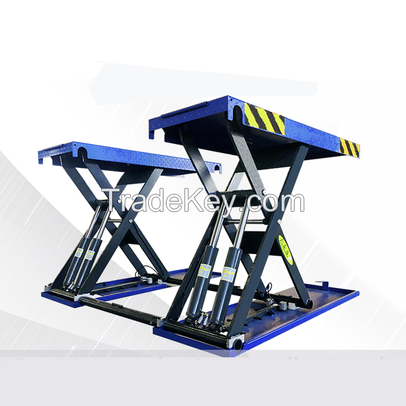 4T Mobile Car Lift 4 Cylinders Hydraulic Design Middle-Scissor Car Lift 