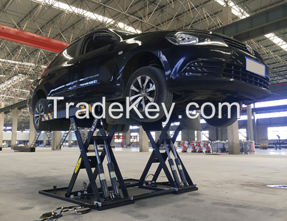 4T Mobile Car Lift 4 Cylinders Hydraulic Design Middle-Scissor Car Lift 