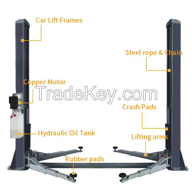 3500kg Automatic 3.5t Capacity Auto Car Hoist 2 Post Car Lift