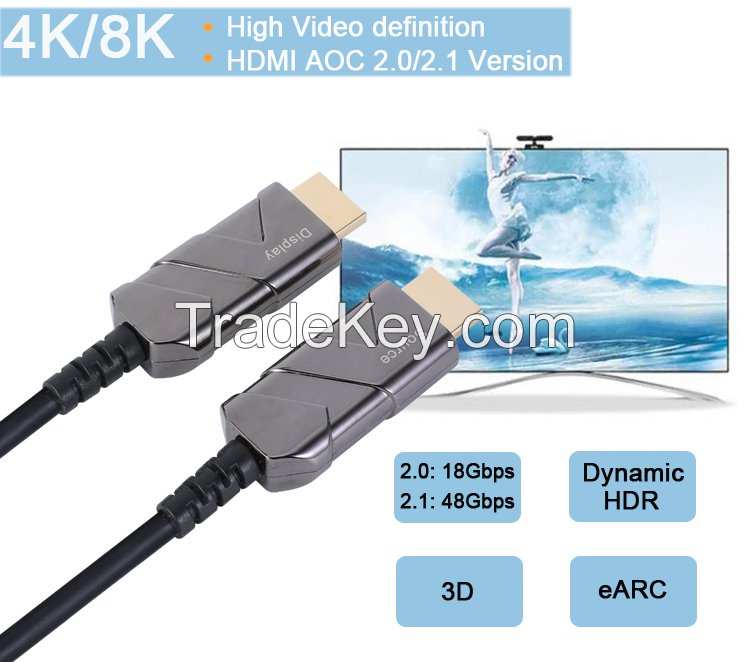 Fiber Optic HDMI Cable Ultra Strong High Speed 8K 4K 48Gbps 100m AOC Active Optical HDMI Fiber Cable