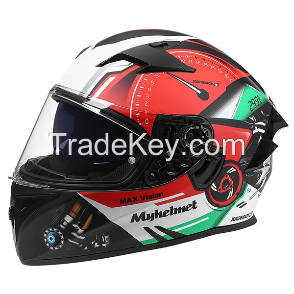 2021 New DOT Approved Double Visor Full Face Motorcycle Helmet