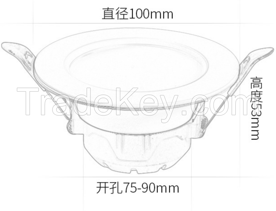 Wide power range concealed installation LED COB Square Shape downlight