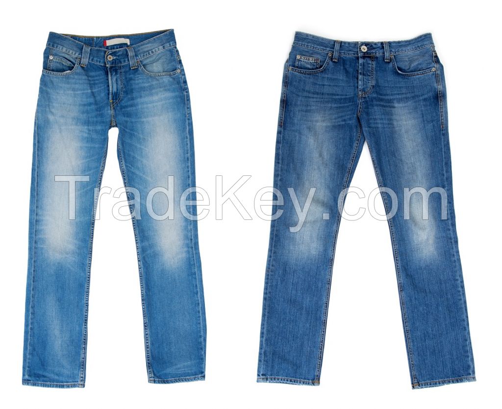 Men straight large size jeans loose fit stretch pants business all-match casual bottoms high-quality