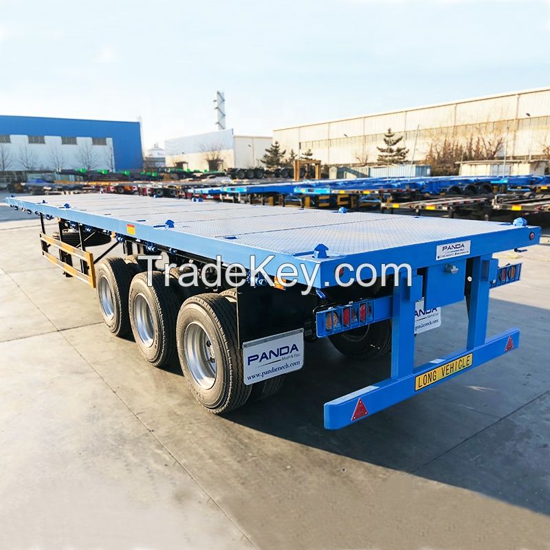 3 axle 40 ft flatbed container semi trailer