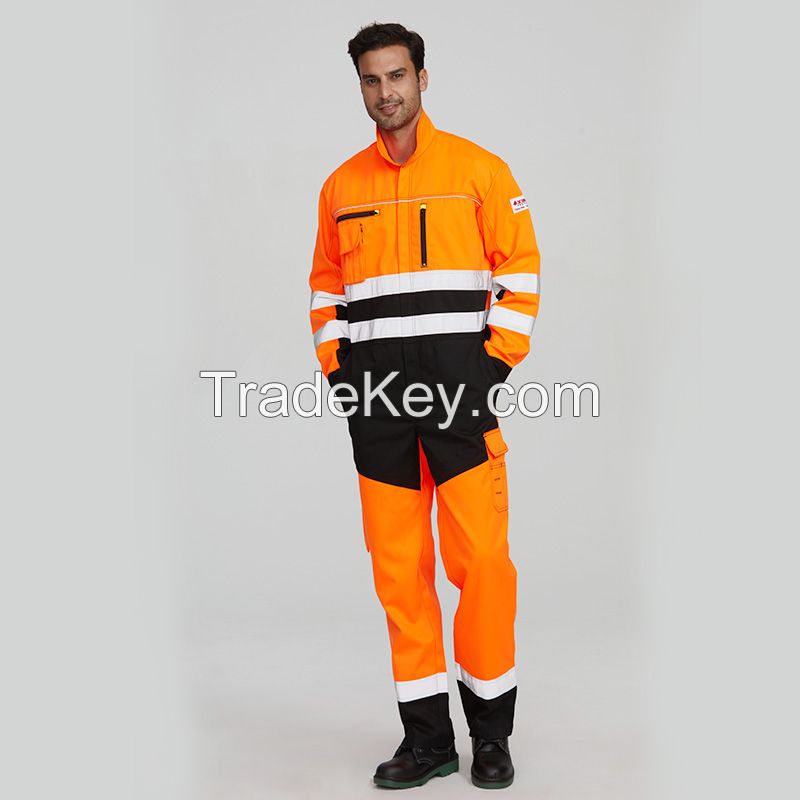 Wholesale Hi Vis Construction Workers Overall Welder Electrician Workwear Mining Safety Uniform For Workers