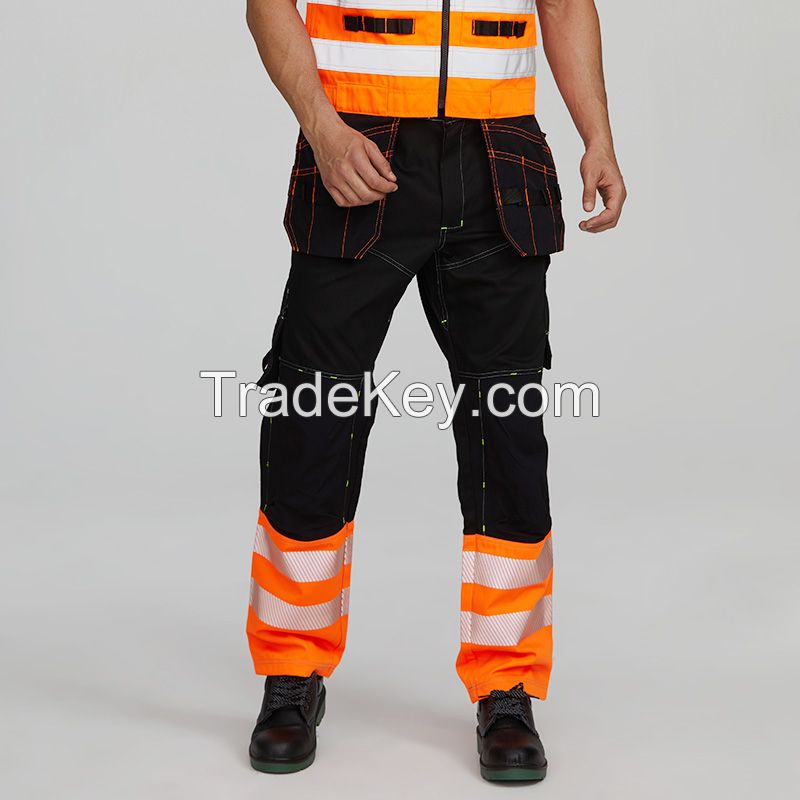 Xinke Protective Orange work Fireproof Mens Six Pocket Short Half Denim 3/4 Work Cargo Pants