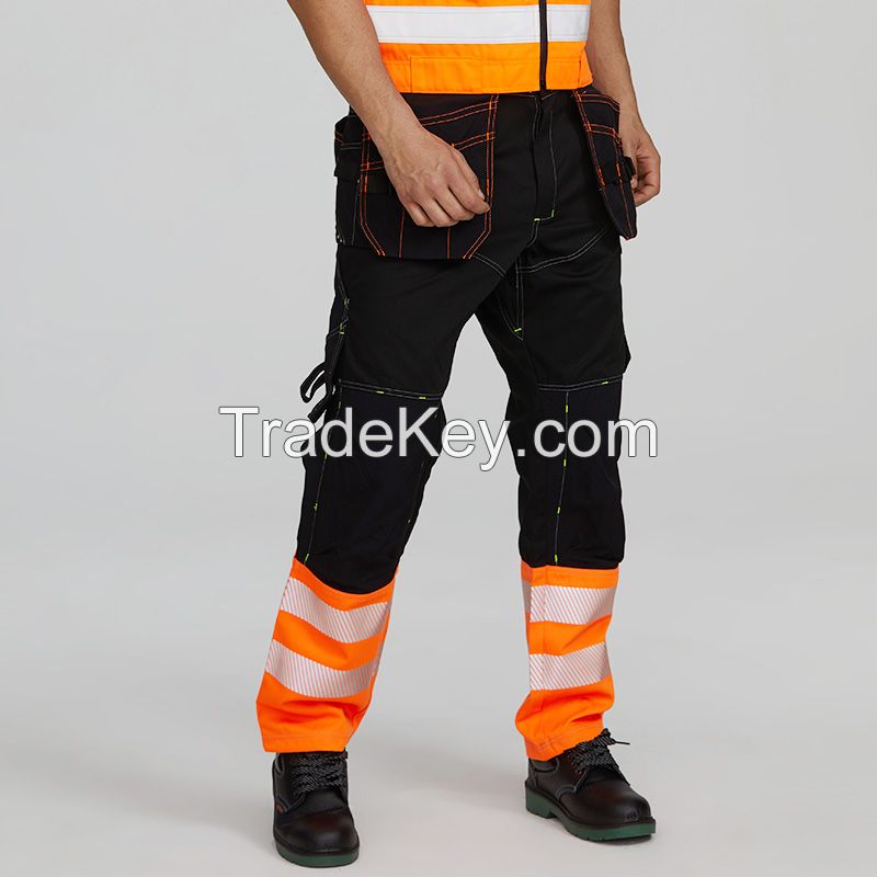 Xinke Protective Orange work Fireproof Mens Six Pocket Short Half Denim 3/4 Work Cargo Pants