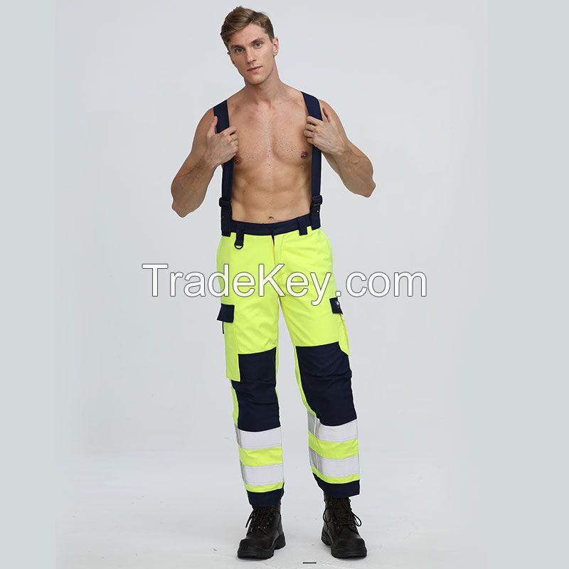 mens cotton workwear bib safety fire retardant mechanic work overalls for welding