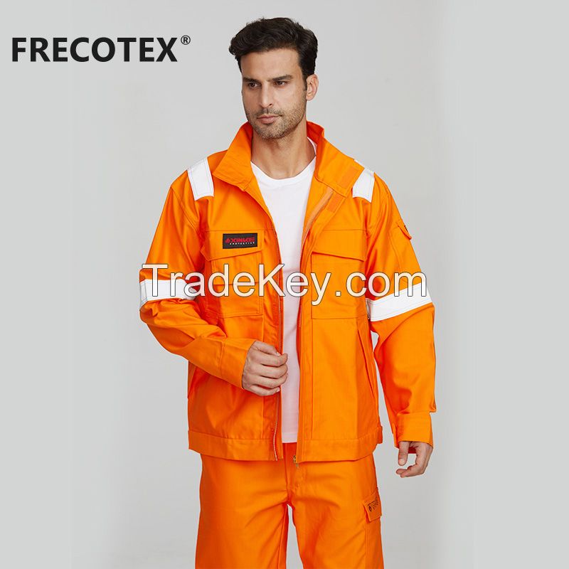 En11611 Orange Anti Fire Flame Retardant Mechanics Fireproof Fire Resistant Welderjacket For Workers