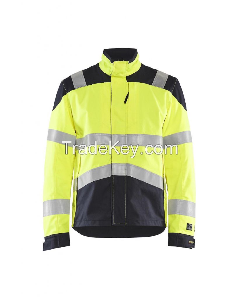 Custom Construction Wear Work Jacket With Reflective Stripes