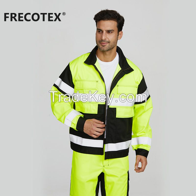 Custom Workwear Fire Retardant Industrial Long Work Flame Retardant Workwear Jacket  For Mens