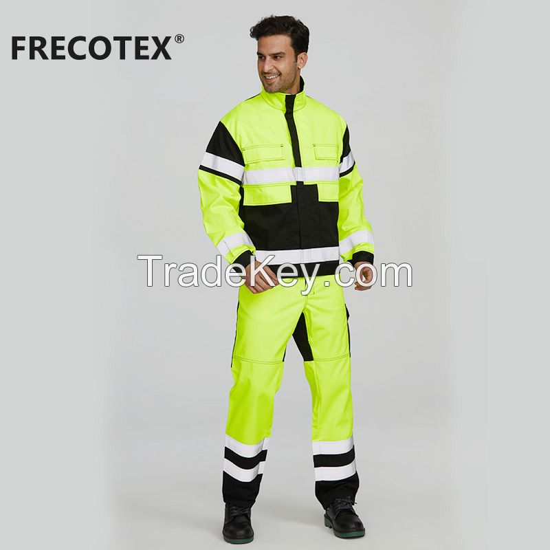 Custom Workwear Fire Retardant Industrial Long Work Flame Retardant Workwear Jacket  For Mens