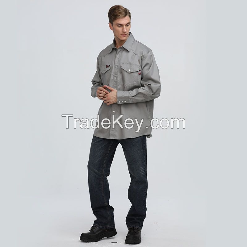 Long Sleeve Safety Work Construction Working Fire Resistant Work Shirts