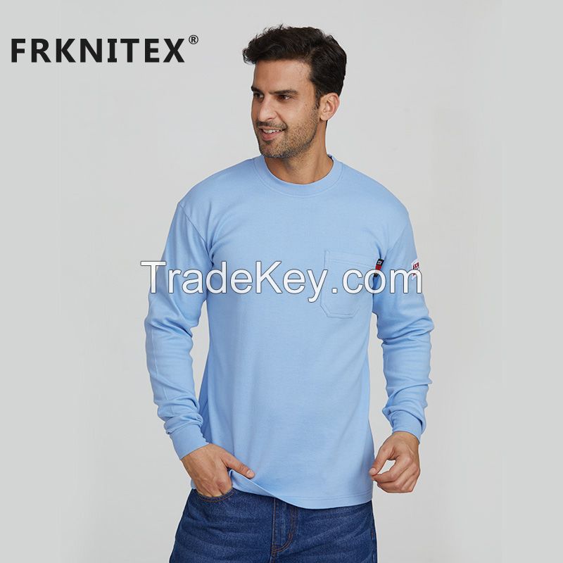 Wholesale 100% Cotton Shirt Nfpa2112 Ul Fire Retardant Long Sleeve Knit Mechanic Work Shirt